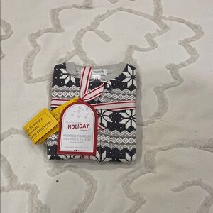 Pottery Barn Kids Gray and White Winter Pajama Set